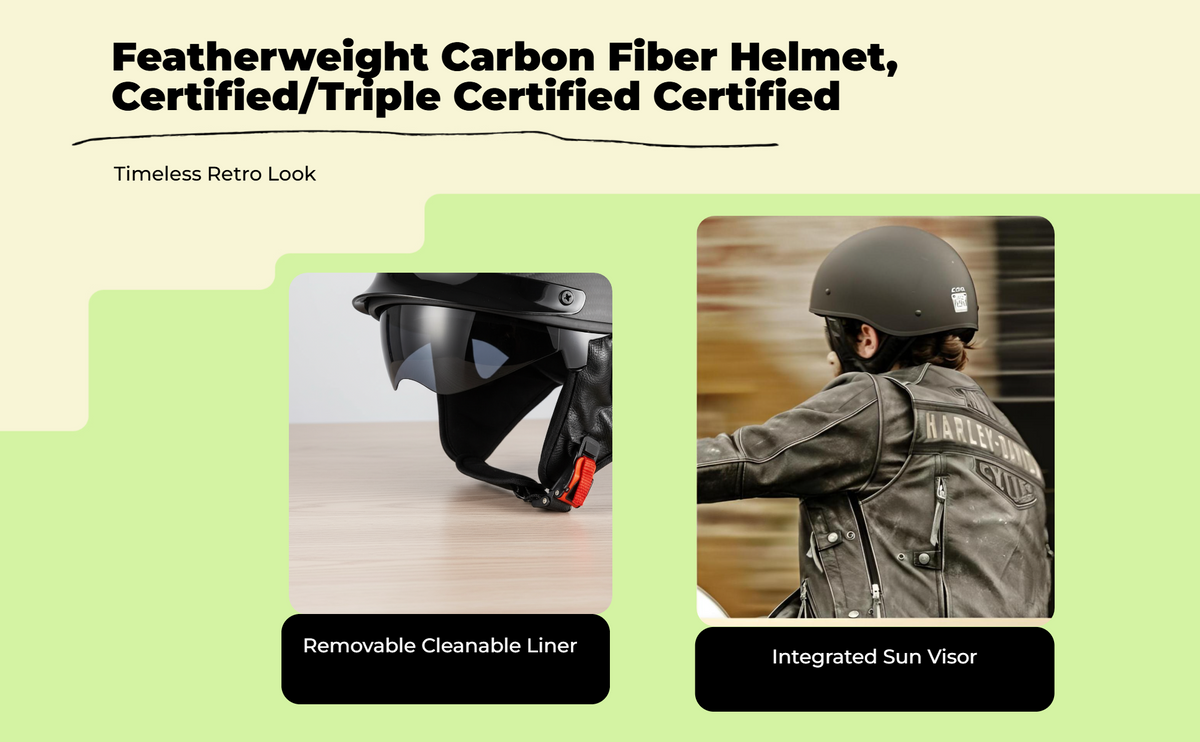 Carbon fiber half helmet