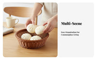 Round Woven Basket Versatile Imitation Wicker Basket Easy to Clean for Families