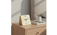 Non-Ticking Modern Bedside Clock Decorative Small Square Table Clock Compact Home Decor Easy to Read for Students, Dorm Room, Bedroom, Office