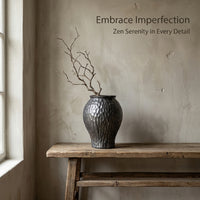 Wabi-Sabi Ceramic Vase, White Short Style