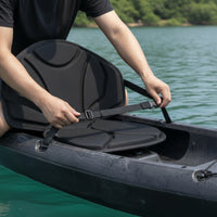 Padded Kayak Seat with Storage Bag Contoured Kayak Seat with Backrest for Fishing