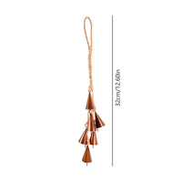 Pleasant Bell Ornament with Rope Loop Rustic Bell Cluster with Rope Charming Hanging Wind Chime Lightweight for Porch