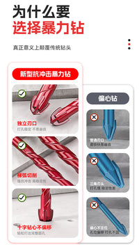 Yujian Impact Drill Bit for Tile and Concrete, 6-12mm, Hex Shank