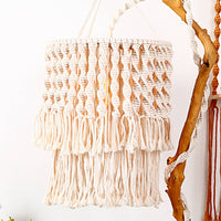 Moroccan Tassel Lamp Ethnic Design Macrame Lampshade Easy to Install for Bedroom