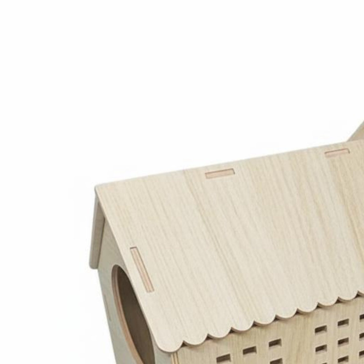 Wooden Hamster House Chew Resistant 2-Story Pet Hut Easy Assembly