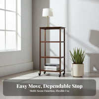 3-Tier Rolling Shelf Multi-Functional Rolling baker's Rack adaptable Use With casters for Home Cooks, Dining Room, Bar Area