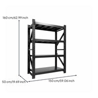 Multi-Layer Storage Rack Construction Heavy Duty Steel Shelf Easy Assembly Heavy Duty Metal Shelving for Balcony, Warehouse, Basement