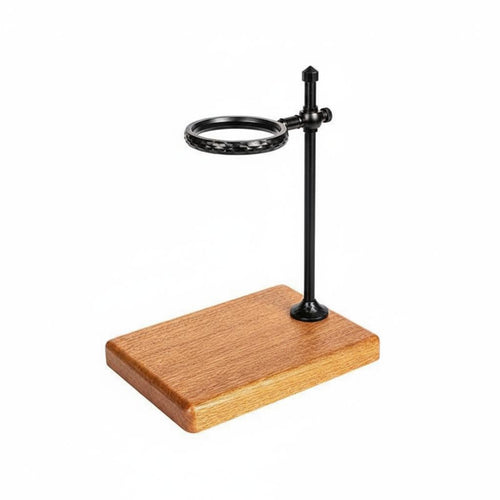 Coffee Brewing Stand Height Adjustable Platform Solid Sapele Wood Base Aluminum Alloy Dripper Shelf Detachable Holder Suitable for Office Kitchen Home Bar