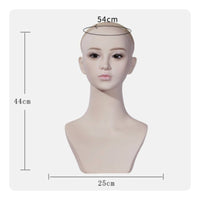 Hairpiece Store Model Head Pin-Stitch Surface PVC Mannequin Head Makeup Face for Hair Stylists, Salon