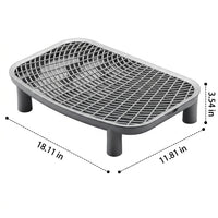 Catcher Tray Waste Container, Open Top Grate Anti-Scatter for Large Indoor Cat and Cat Owner, Easy Hygienic Cat