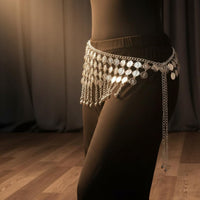 Exotic Design Belly Dance Coin Belt Adjustable Length Metal Coin Waist Chain Bohemian Fashion Accessory for Festival