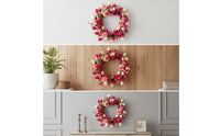 Silk Flower Wreath Spring-Style Artificial Floral Wreath Full-Bodied for Entry, Entryway