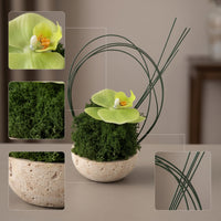 Artificial Plant with Stone Bowl Sculptural Artificial Flower Arrangement Simple Care Decor for Desk, Coffee Table