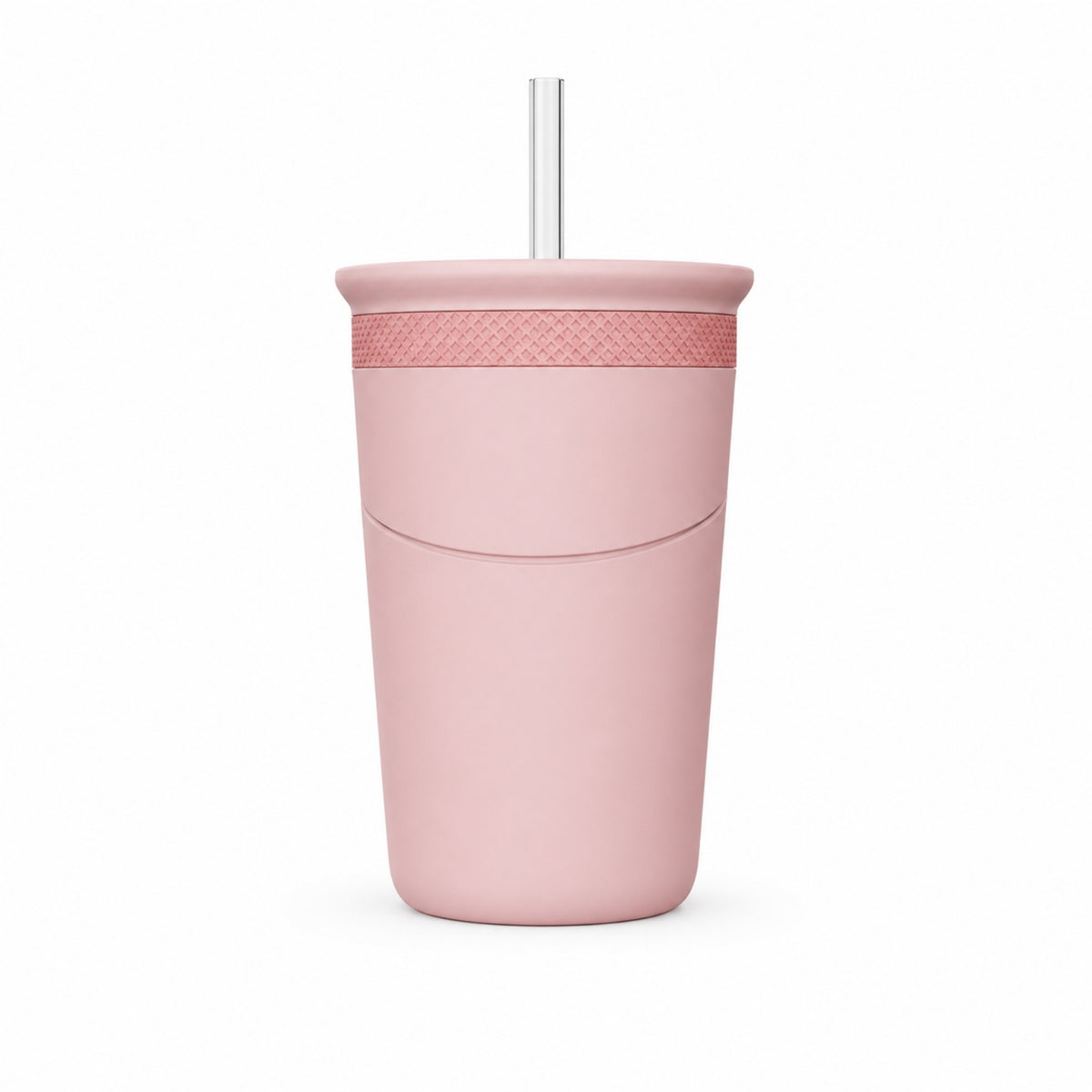 Reusable Silicone Tumbler with Straw and Lid Freezer Safe Tumbler with Straw and Lid BPAno-Charge for Commuters, Cold Drinks, Office