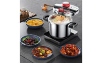 Burst-Resistant-Proof Design Stainless Steel Pressure Cooker Energy Saving Stovetop Pressure Cooker Enhanced Safety Features Locking Lid Stockpot Long-Lasting Construction for Home Cooks, Families, Meal Prep