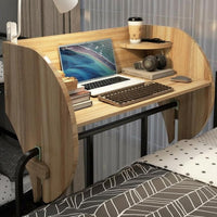 Clighting fixture-on Bedside Desk with Storage Shelves Bed Rail Clighting fixture Shelf Multifunctional