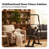 Foldable Folding Exercise Climber Space-Saving Folding Climber Machine Low-Effect Cardio Stair Stepper Machine Adjustable for Beginners, Adults, Seniors, Home Gym, Indoor, Apartment, Living Room