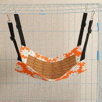 Cat Hanging Basket Swing Bed with Faces Pattern, Round Soft Indoor Cat Bed for Kittens, Elevated Hanging Resting Place for Cages