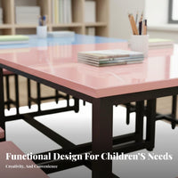 Kindergarten Drawing Table Versatile Kids Craft Table and Chair Set Easy to Clean Classroom Study Desk for Students, Tutoring Center, Playroom, Home