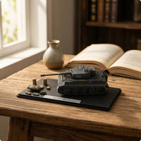 Collectible Die-Cast Tank with Display Base Metal Tiger I Tank Model Static Armored Vehicle Model Detailed for Collectors, Hobbyists, History Buffs, Desk, Office
