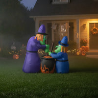 Inflatable Inflatable Witches with Pot Outdoor Witch and Pot Inflatable Party Decoration Scary for Families