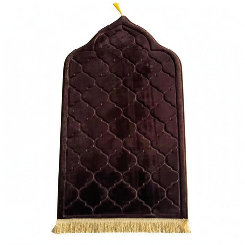 Arched Floor Mat Hanging Loop Embossed Lattice Mat Fringed Hem
