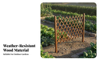 Weather-Resistant Wooden Lattice Divider Multi-Use Expandable Wooden Fence Easy Installation Extendable Garden Fence Stable Base for Gardeners, Homeowners, Pet Owners, Yard, Patio, Entryway, Balcony