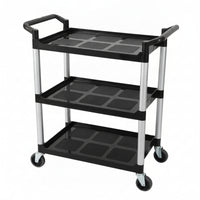 3 tierd Service Trolley Clean Rolling Cart Sturdy for Hotel