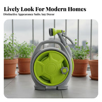 All-in-Single Design Water Hose Reel with Nozzle Easy Storage Portable Hose Reel Set Tangle-Tangle-Resistant for Balcony Watering