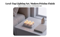 6 Pieces Rechargeable LED Candle Set | Flameless Ambient Glow, Glossy White Finish, LED Candle with Charging Base, for Dinner Settings