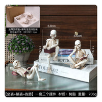 Bookshelf Figurine Book Lover Sculpture Decorative Resin Artistic Readers Quiet Pose Suitable for Home Study Reading Corner