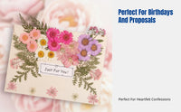 Romantic Envelope & Letter Paper Set, Dried Flower Card, Handwritten Note, Gift for Girlfriend, Birthday, Proposal
