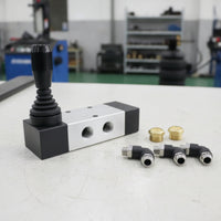 5 Way Pneumatic Hand Lever Valve Grip-Friendly Lever Valve with Fittings Compact 3 Position for Mechanics