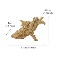 Sleeping Fairy Sisters Statue Whimsical Design Bronze Finish Fairy Ornament