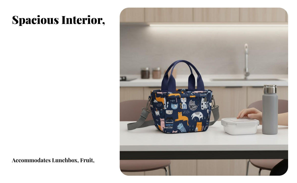 Water-Resistant Insulated Lunch Tote Waterproof Exterior Thermal Bag Detachable Shoulder Strap Food container Large Capacity for Office Workers, Commuters, School, trips, outdoor dinings, Potluck Parties