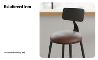 Lowspine High Chair Mechanical Design Bar Stool With Spinerest Retro Design for Business Owners, Adults, Cafe, Restaurant