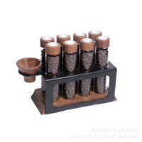 Light Luxury Coffee Bean Vertical Dispensing Bottle with Sealed Canister and Display Stand