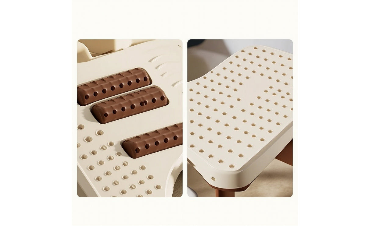 Height Adjustable Under-Desk Foot Rest Ergonomic Under-Desk Footrest Non-Slip Foot Rest with Massage Roller Compact for Office Workers, Students
