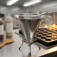 Batter Dispenser Funnel Conical Stainless Steel Funnel Control Lever