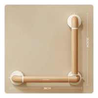 Wood Grain Toilet Handrail 180° Rotation for People with Disabilities