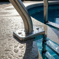 Stainless Steel Pool Ladder with Flange Base Easy to Install 2-Step Pool Ladder Long-Lasting Secure