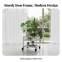 Wheeled Planter carrier unattachedstanding Plant Stand 360° Rotating casters for Entryway