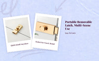 Portable Door Lock, Slide Bolt Latch, No Drill Security Lock, Suitable for Bedroom and Wooden Doors, Easy to Install, Zinc Alloy