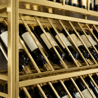 Metal Wine Display Rack System, 240x30x210cm Wine Bottle Holder, Commercial Wine Storage for Restaurant, European Design Wine Rack