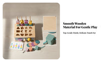 Wooden Shape-Sorting Box Drawer Shape Sorter Lacing Beads Easy to Grasp Wooden Educational Box