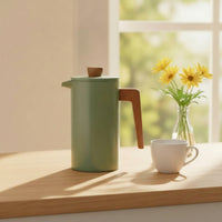 Plunger Pot with Wood Handle Coffee and Tea Press Pot for Office