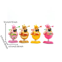 4 Pieces Deity Figurine with Spring Decorative Car Ornament Whimsical