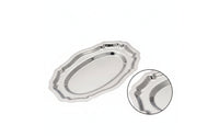 Oval Serving Tray Smooth Mirror Finish Tray with Rim Low Profile Oval Serving Platter for Afternoon Tea, Home Entertaining