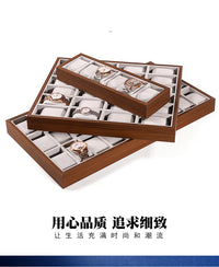 现货胡桃木色手表展示盘腕表收纳盒手表盘手表展示架首饰托盘高级