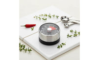 No Batteries Required Stainless Steel Kitchen Timer Easy to Use Mechanical Kitchen Timer Loud Alarm for Teachers, Students, Kids, Office, Study Room, Classroom